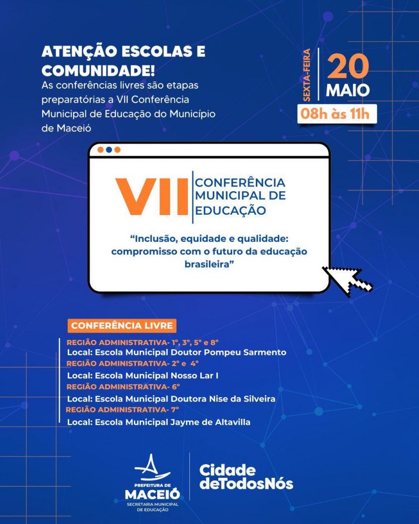 Etapas preparatórias para a VII Conferência Municipal de Educação