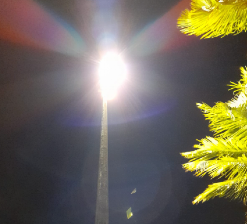 Estrutura de refletores foi revisada por técnicos da Sima. Foto: Equipe Sima